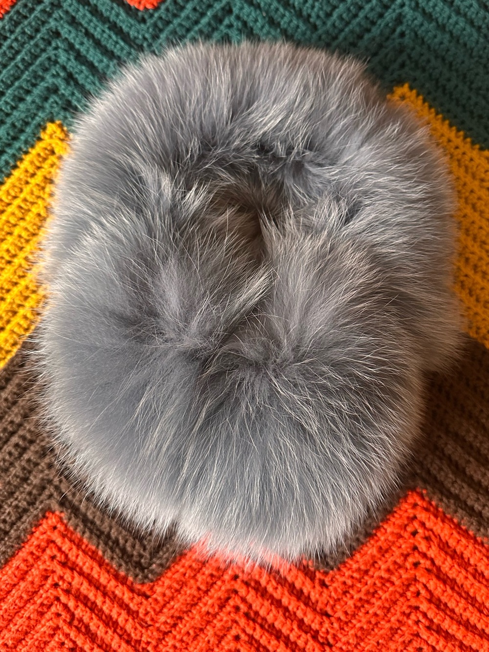 GENUINE GRAY FOX FUR EAR MUFFS